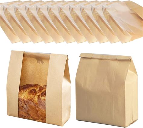50 Pcs Paper Bread Bags for Homemade Bread Bakery Bags with Window ...