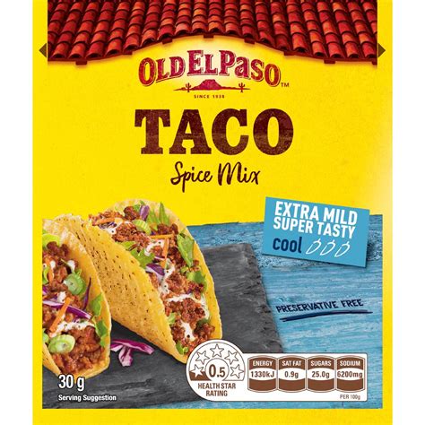 Old El Paso Taco Spice Mix Extra Mild 30g | Woolworths