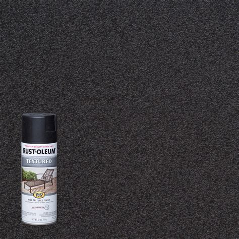 Black, Rust-Oleum Stops Rust Textured Spray Paint-7220830, 12 oz ...