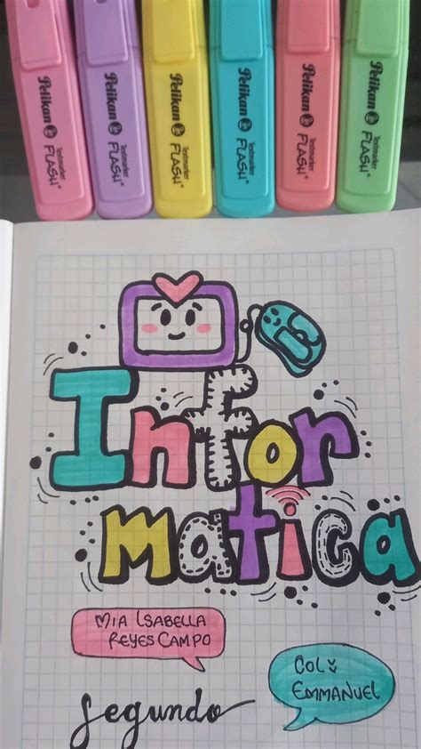 portada para cuaderno | Como marcar cuadernos, Portadas, Marcacion de ...