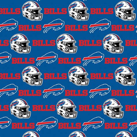 NFL Buffalo Bills 100% Cotton Fabric, 58" x 10 Yards, By the Bolt, Blue ...