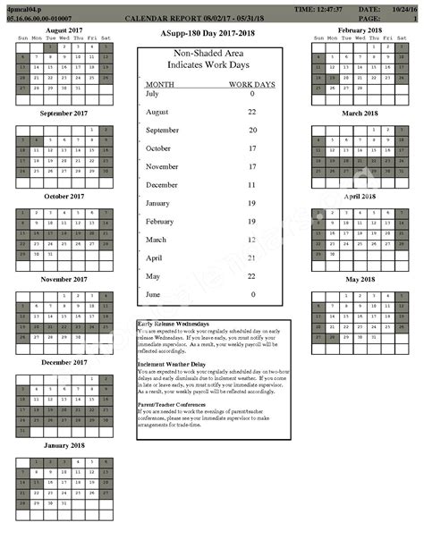 2017 - 2018 School Calendar | Center Grove Community School Corporation ...