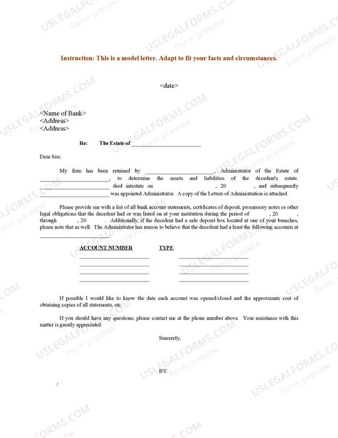 Letter Of Instruction To Bank With Bank Bank Letter Of Instruction ...