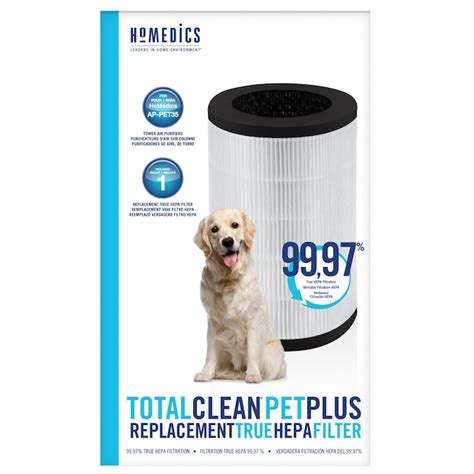 HOMEDICS 7.75-in W x 7.75-in H x 12.5-in L TotalClean Deluxe True Hepa ...