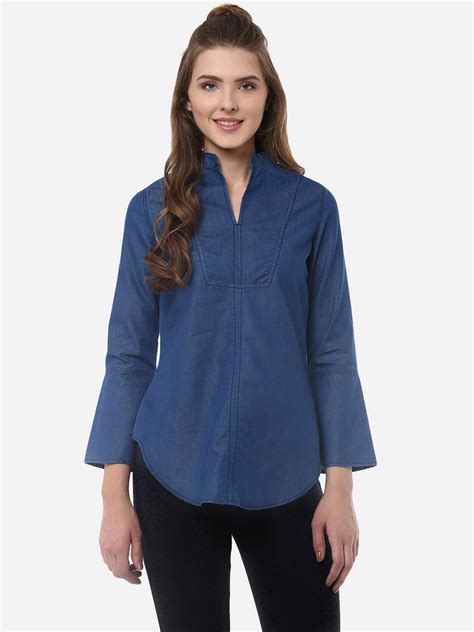 Women's Denim Kurta with bell Sleeves – Stylestone