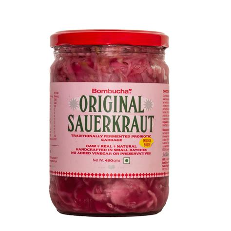 Bombucha Fermented Cabbage Sauerkraut 450Gm (Original Saerkraut) | 100% ...