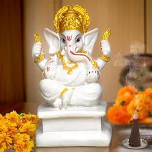 Buy The Earth Store Poly Resin Ganesha Idol for Home, Pooja Room ...