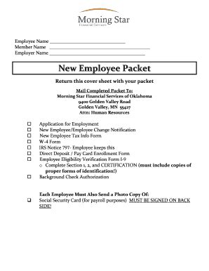 Fillable Online printable new hire packet Fax Email Print - pdfFiller