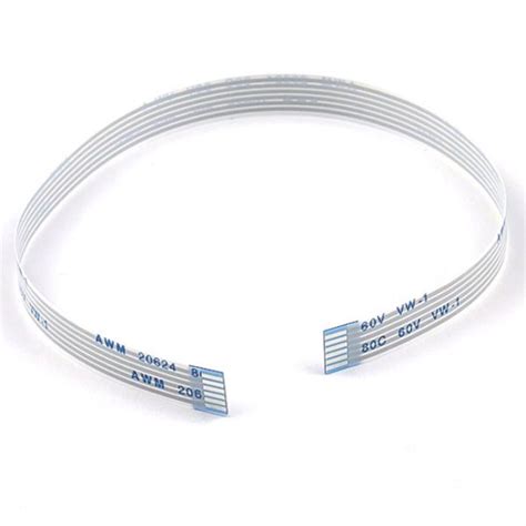 1mm Pitch 6 pin 200mm FPC A-Type Ribbon Flexible Flat Cable (Pack of 2 ...