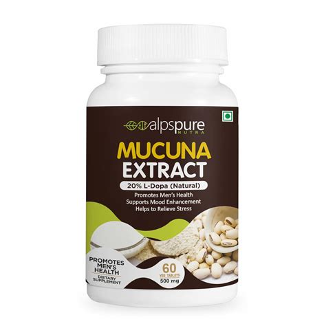 Alpspure Nutra Mucuna Pruriens Extract 500 mg (60 Veg Tablets) 20% ...