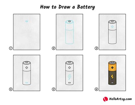 How to Draw a Battery - HelloArtsy