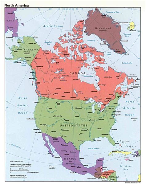 Large detailed political map of North America. North America large detailed political map ...