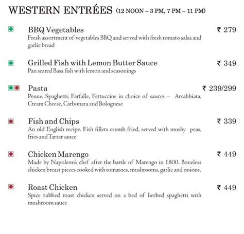 Menu at Mosaic - Country Inn & Suites, Ahmedabad