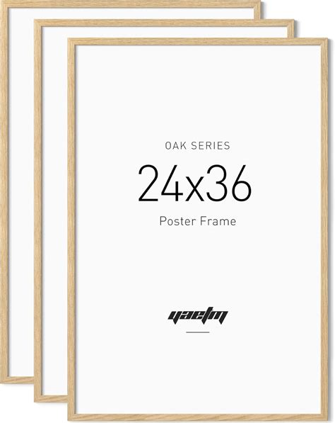 Yaetm 24x36 Frame Set of 3, Natural Solid Oak Wood 24x36 Poster Frame ...