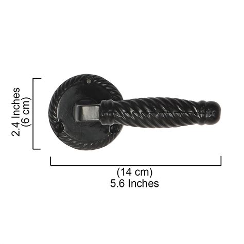 Moulded Grip Black Iron Door Lever Handle, Iron Door Handleset for Doo ...