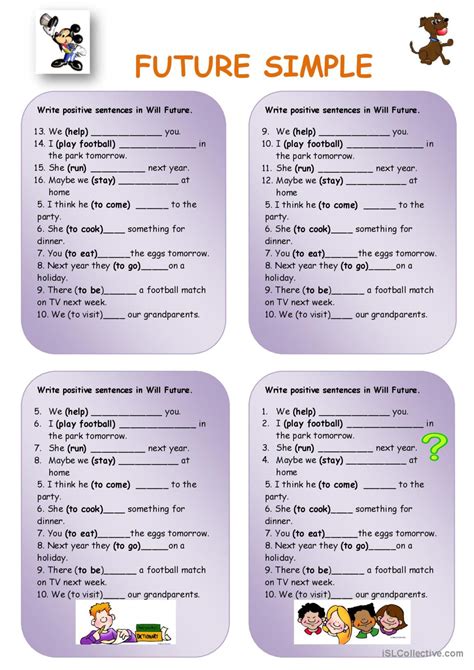 Future Simple Worksheets 的图像结果