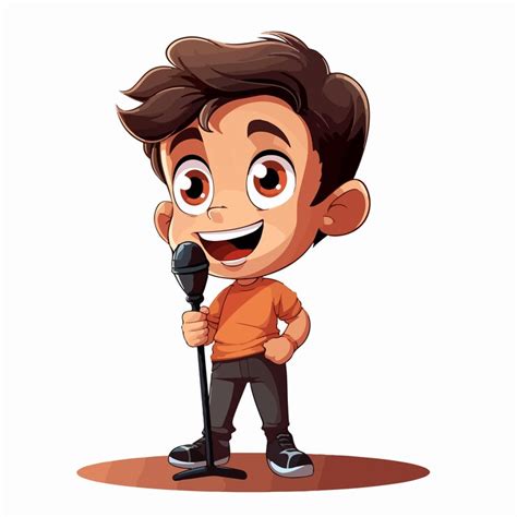 Creative standup comedy logo design with cartoon boy character ...