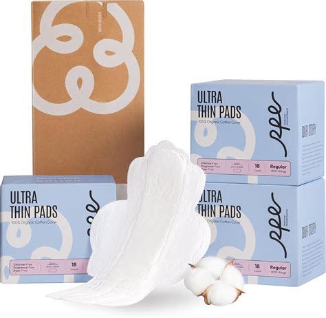 Amazon.com: 100% Organic Pads for Women 54ct, Ultra Thin Unscented Feminine Period-Pads with ...