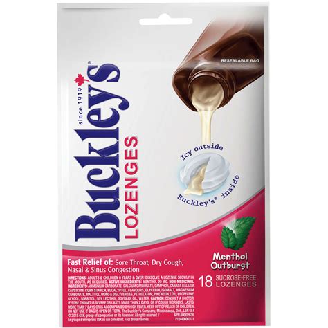 Buckley’s Menthol Outburst Cough Lozenges 18 Count - Sugar-Free Relief ...