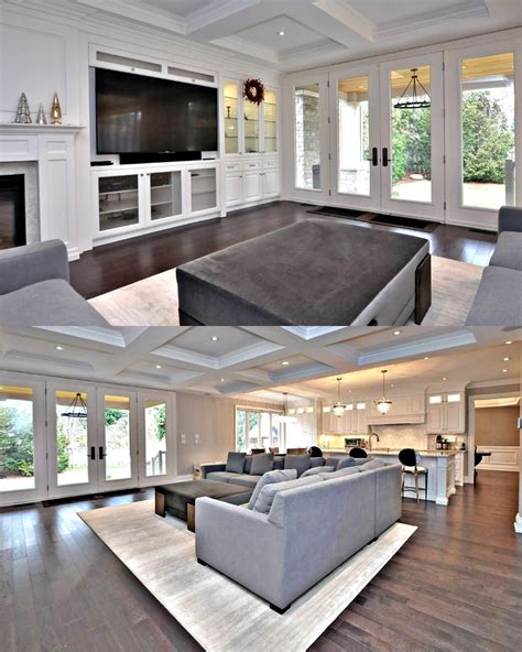 We built this charming living room, featuring ceilings full of ...