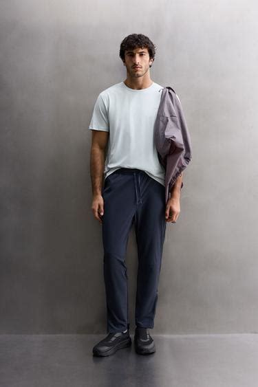 COLOUR BLOCK TECHNICAL TROUSERS - Navy blue | ZARA India