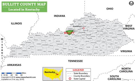 Bullitt County Map, Kentucky