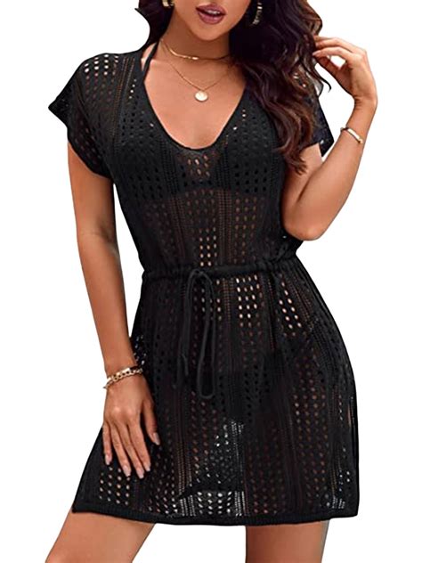 Liacowi Women Swim Cover Up Dress for Women Crochet Beach Swimsuit ...
