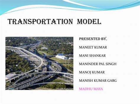 Image result for Transportation Model Example