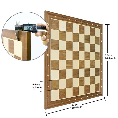 50cm Walnut Wooden Chess Board - With Letters & Numbers – ChessLand ...