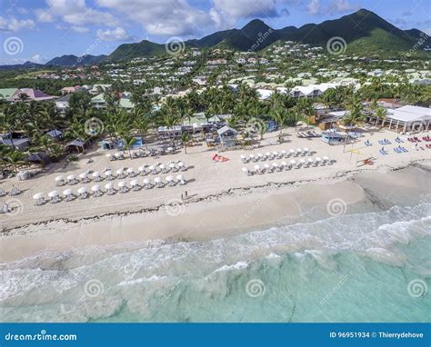 Aerial View from Orient Bay in Saint Martin Stock Photo - Image of ...
