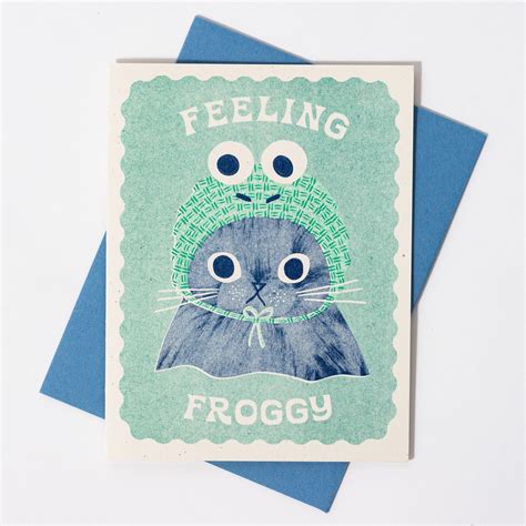 Feeling froggy risograph greeting card – Artofit
