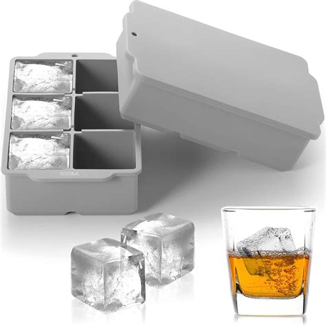 Amazon.com: Nax Caki Large Ice Cube Tray with Lid Pack of 2, Stackable ...