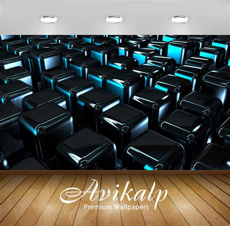 Avikalp Exclusive Awi3894 Shiny Cubes Full HD Wallpapers for Living ro ...