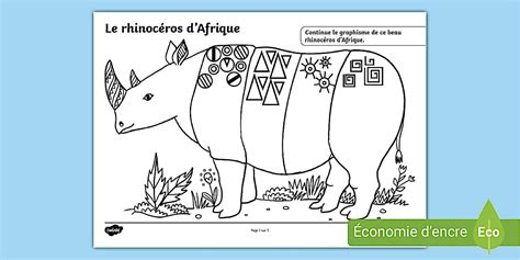 Le rhinocéros _ Graphisme africain