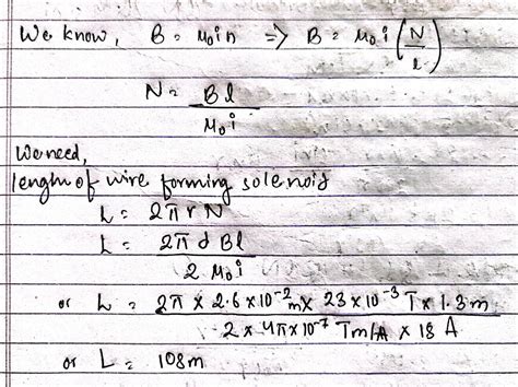 Q1: A solenoid l=1.3m long 2.6cm in diameter carries a current of 18 A ...
