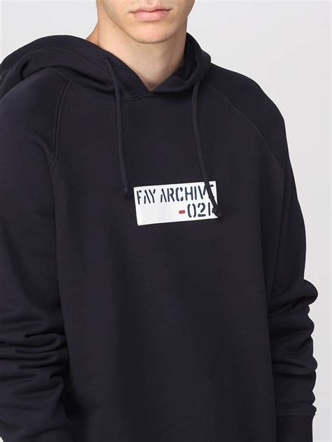 Fay Outlet: Felpa con cappuccio archive - Blue Navy | Felpa Fay ...