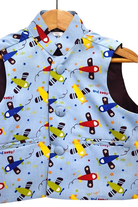 Boys Party Wear Nehru Jacket - Kids Sleeveless Ethnic Jacket