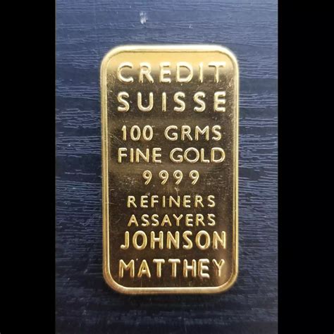 100 gram Johnson Matthey Credit Suisse Gold Bar - IDC COIN & BULLION