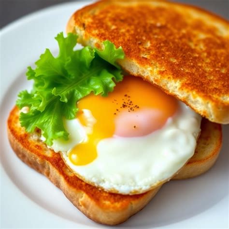Classic Fried Egg Sandwich with Lettuce and Mayo Recipe | cookAIfood