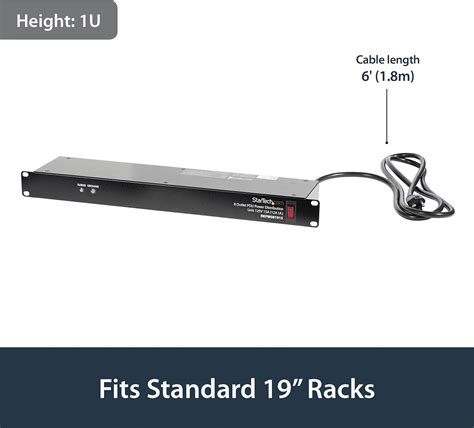 Buy StarTech.com 8 Outlet Horizontal 1U Rack Mount PDU Power Strip for ...