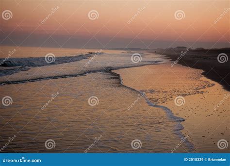 Sunset Along Pawleys Island, S.C. Stock Image - Image of shells ...