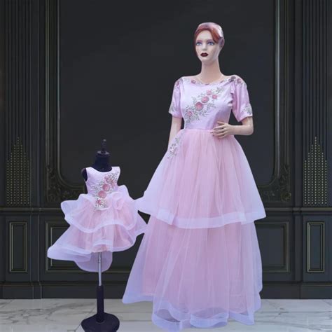 Beautiful Mother and Daughter Matching Party Wear Dress