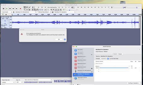 Image result for In Audacity Software Message Showing Error Opening Recording Device