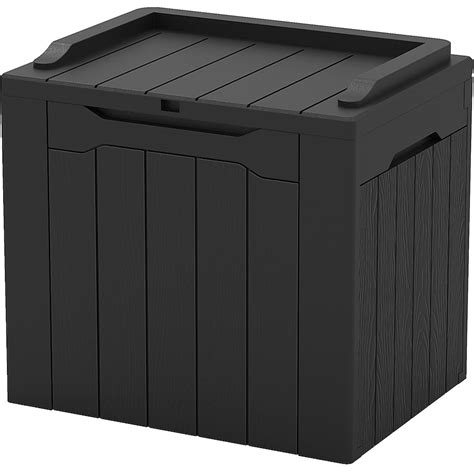 Patiowell 22-in L x 16.3-in 32-Gallons Black Plastic Deck Box WES-PSB22 ...