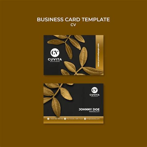Visiting card design golden PSD, High Quality Free PSD Templates for ...