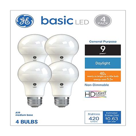 Buy GE 40W LED Daylight Light Bulbs, 4 ct from Dollar General - available