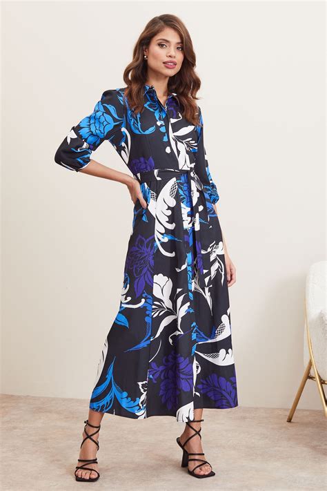 Buy Lipsy Blue Stencil Regular Maxi Shirt Dress from the Next UK online ...