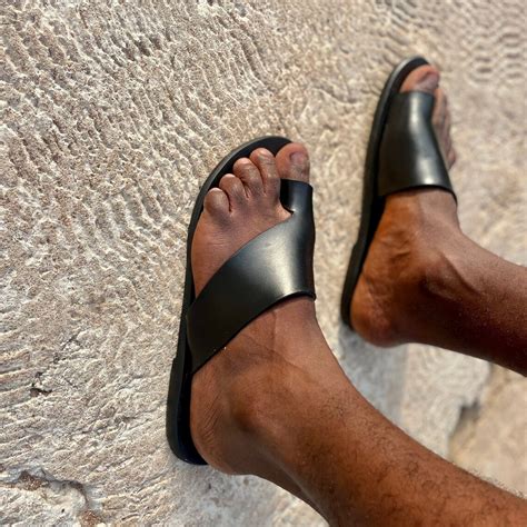 Comfortable Black Leather Sandal,easy Fashionable Men's Sandal,men's ...