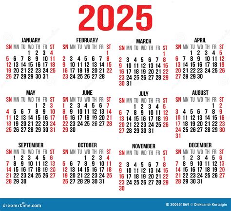 Large Print 2025 Calendar