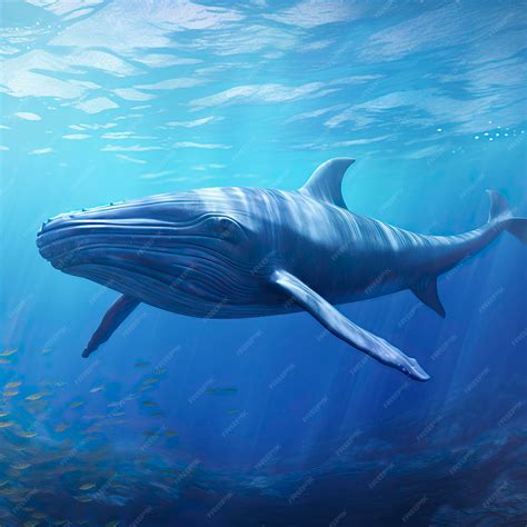 Premium Photo | Blue Whale swimming in ocean Underwater Creature